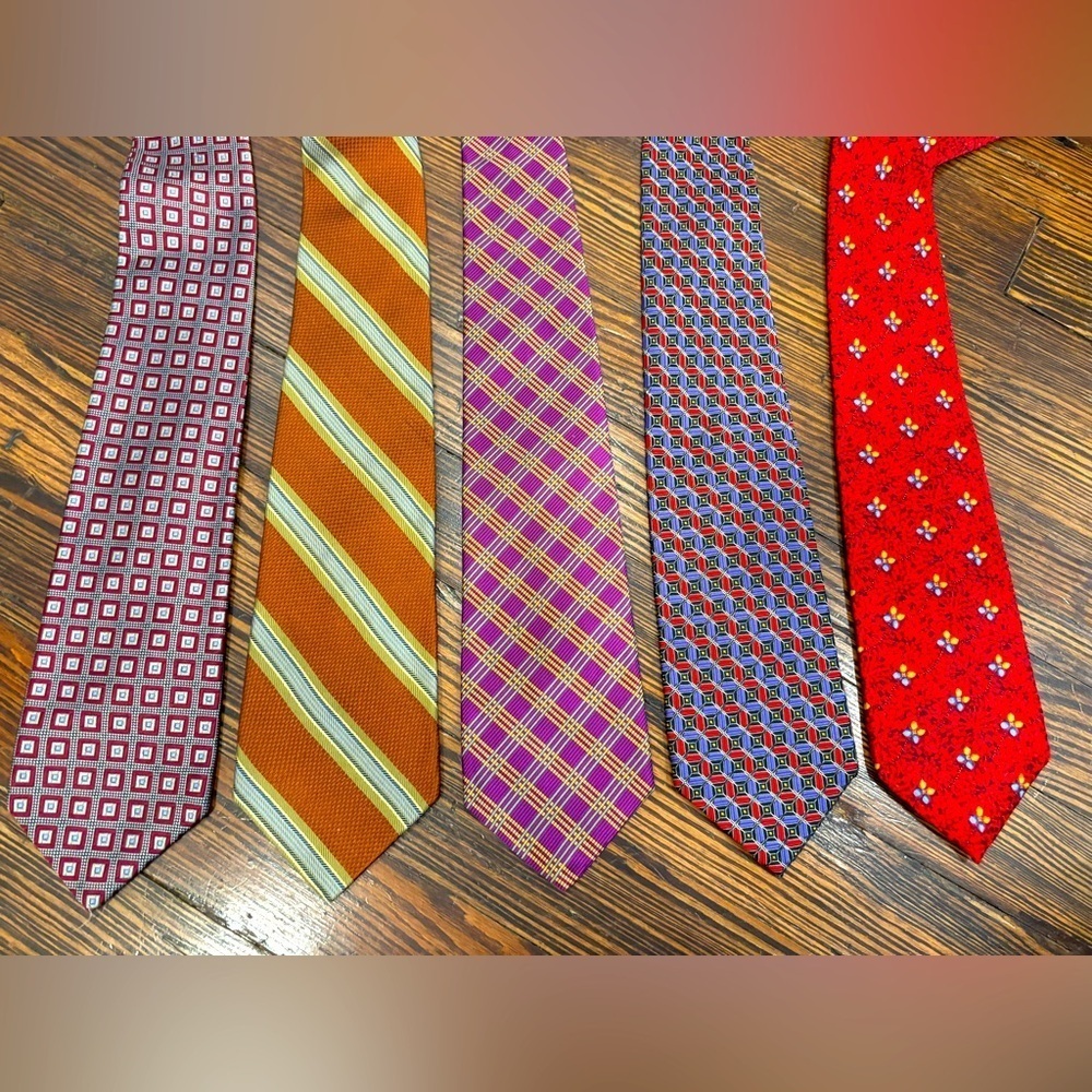Lot Of 5 Robert Talbott Best Of Class Silk Mens Neck Ties Made In USA